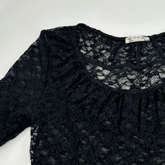 Intimately Free People Black Lace Long Sleeve Gilmore Y2K XS - Picture 2 of 6